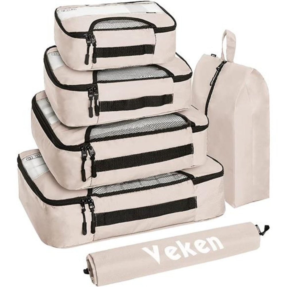 6 Pc Set Packing Cubes Luggage Packing Organizers for Travel Accessories